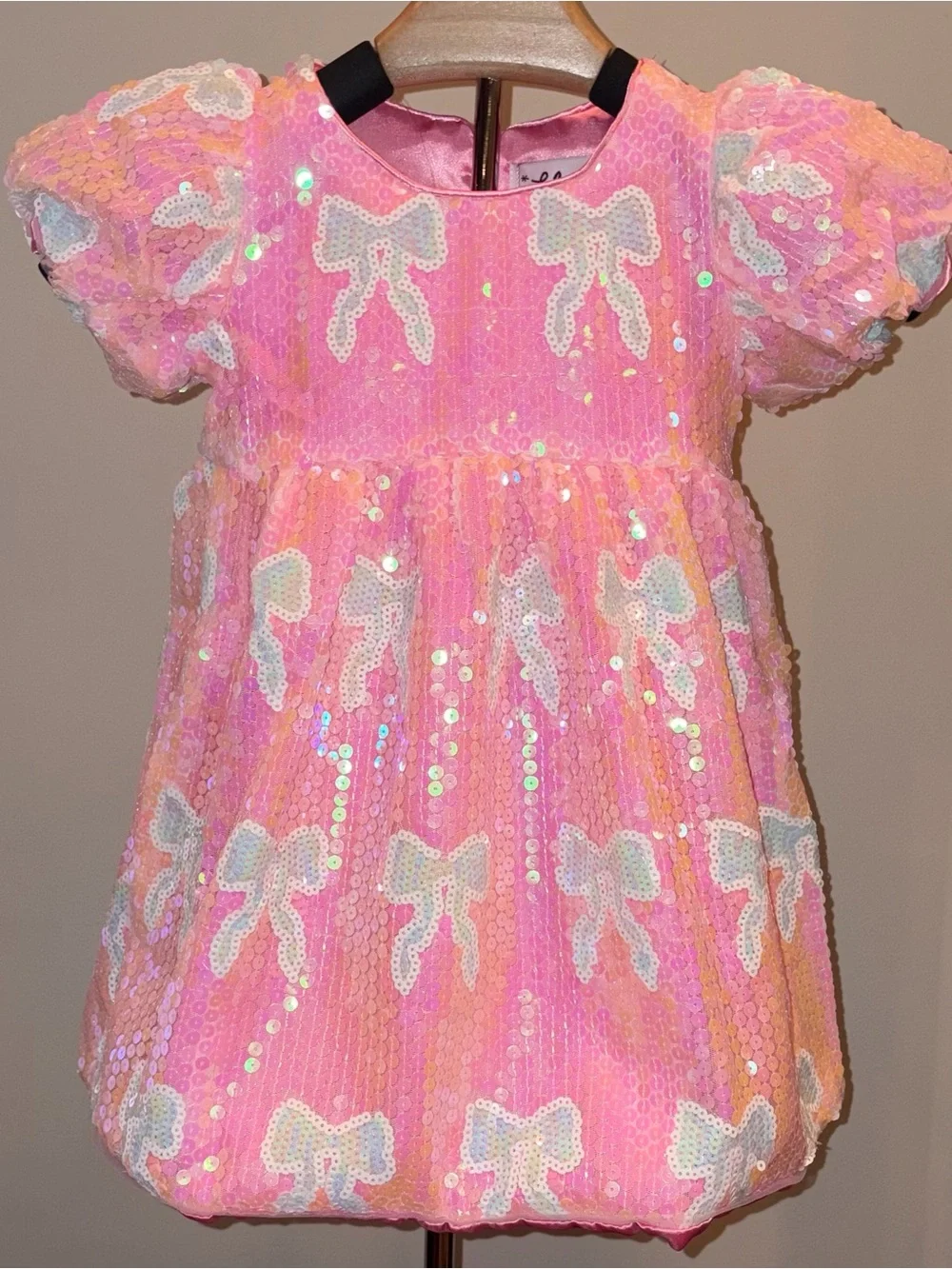 Lola and the Boys Baby Blue Sequined Bow Dress sz 2T NWT